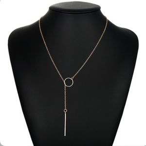 Circle & Bar Lariat Necklace